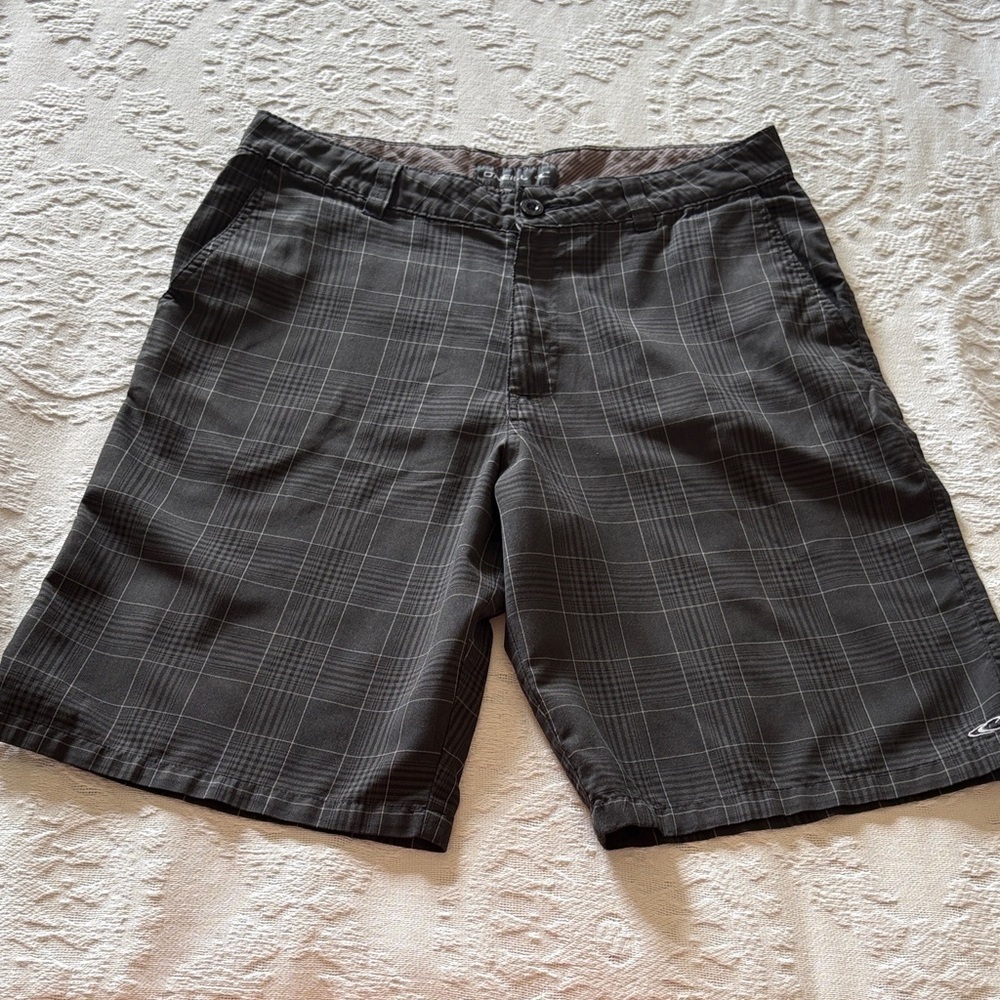 Oneill Gray Plaid Men's Shorts Gently Loved Sz 34